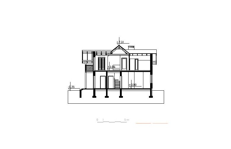 Projekt domu wielorodzinnego Tekla - przekrój 1