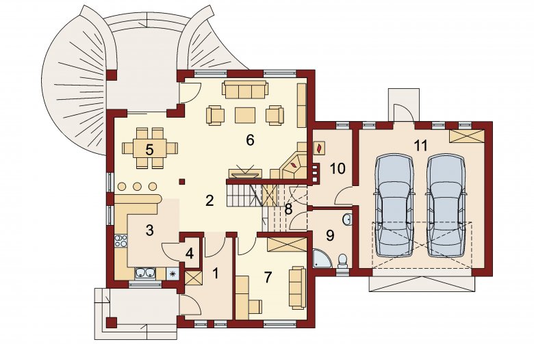 Projekt domu wielorodzinnego Baltazar G2 - rzut parteru