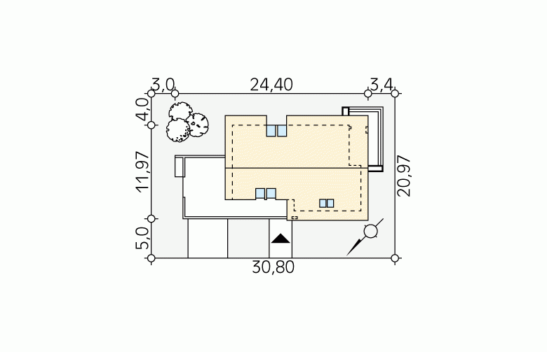 Projekt domu tradycyjnego Onyks 2 - Usytuowanie