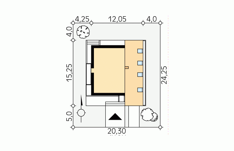 Projekt domu z poddaszem Orbita - Usytuowanie