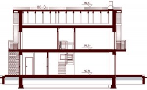 Przekrój projektu Diona bis w wersji lustrzanej