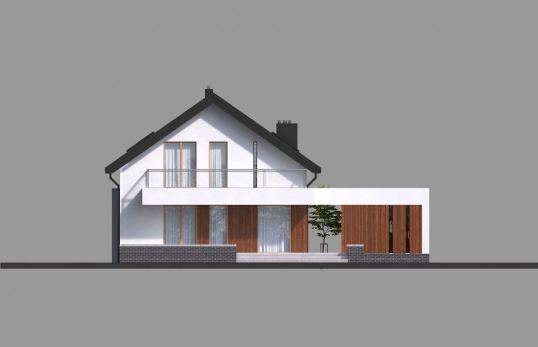 Projekt domu z poddaszem HomeKoncept 3 - elewacja 4