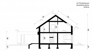 Przekrój projektu HomeKoncept 3 w wersji lustrzanej