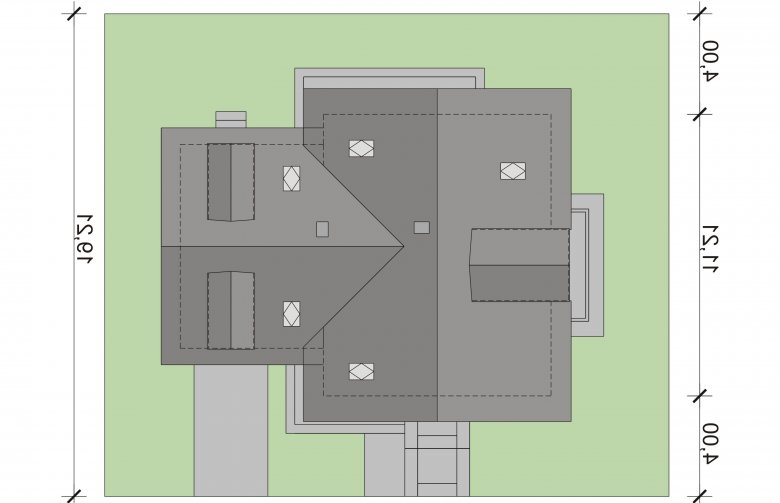 Projekt domu z poddaszem Archimedes - Usytuowanie - wersja lustrzana