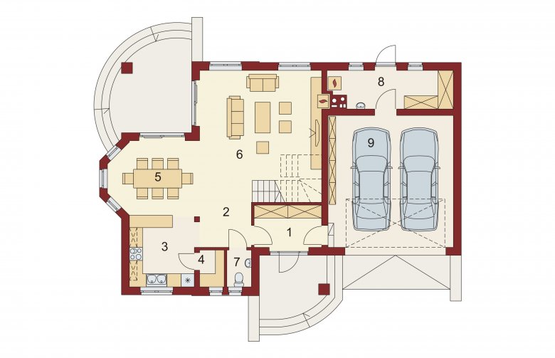 Projekt domu parterowego Bonita 2 - rzut parteru