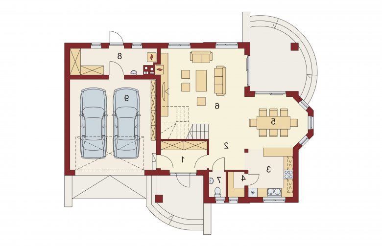 Projekt domu parterowego Bonita 2 - rzut parteru