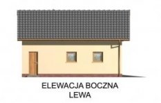 Elewacja projektu G4 z bali drewnianych, garaż jednostanowiskowy z poddaszem - 2