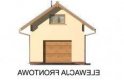 Projekt garażu G4 z bali drewnianych, garaż jednostanowiskowy z poddaszem - elewacja 1