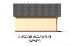 Elewacja projektu G4 z bali drewnianych, garaż jednostanowiskowy z poddaszem - 4 - wersja lustrzana
