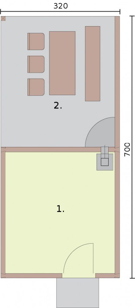 RZUT PRZYZIEMIA G52 budynek gospodarczy z bali drewnianych