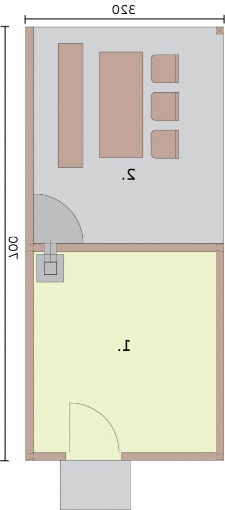 RZUT PRZYZIEMIA G52 budynek gospodarczy z bali drewnianych - wersja lustrzana