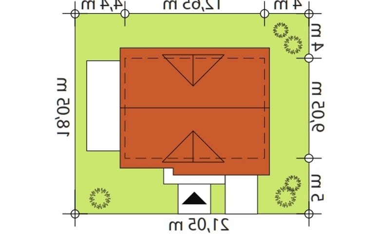 Projekt domu tradycyjnego Nugat 3 EN - Usytuowanie - wersja lustrzana