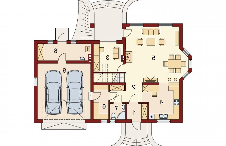 Projekt domu parterowego Hermes 2-G2 - rzut parteru