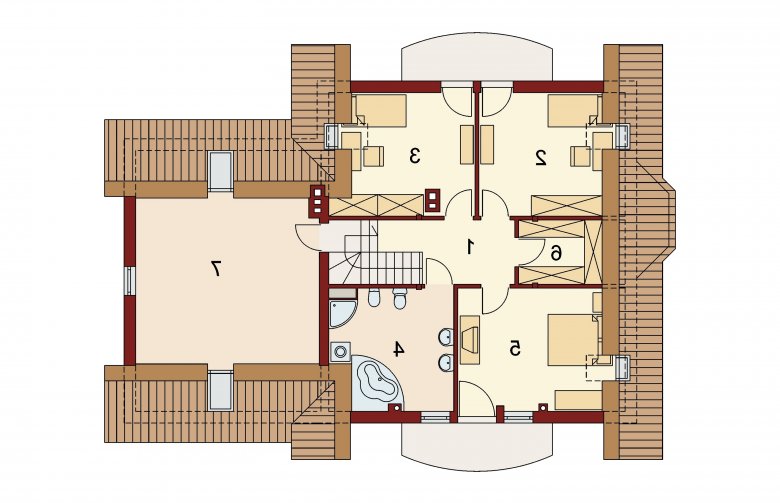 Projekt domu parterowego Hermes 2-G2 - rzut poddasza