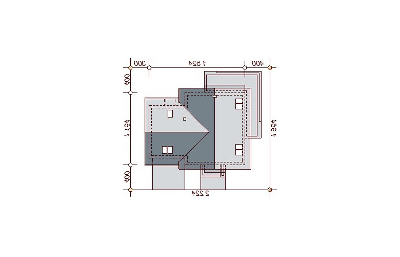 Projekt domu jednorodzinnego Galilea 2M - Usytuowanie - wersja lustrzana