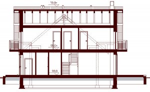 Przekrój projektu Galilea 2M w wersji lustrzanej