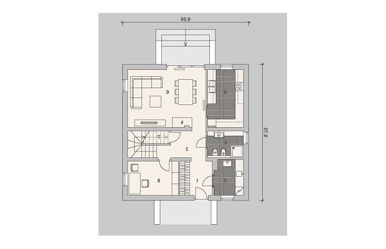 Projekt domu wielorodzinnego LK&1053 - parter