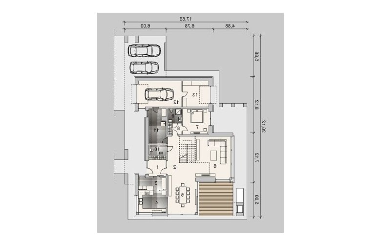 Projekt domu szkieletowego LK&1084 - parter