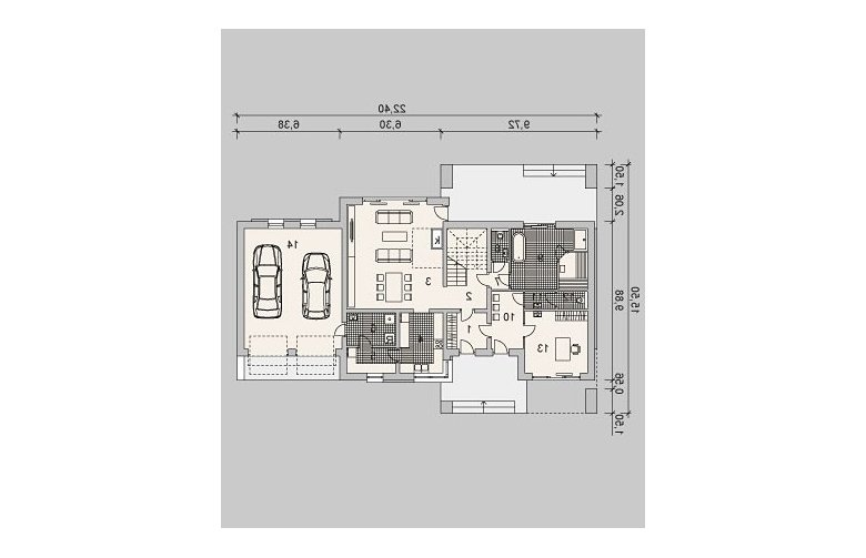 Projekt domu wielorodzinnego LK&1044 - parter