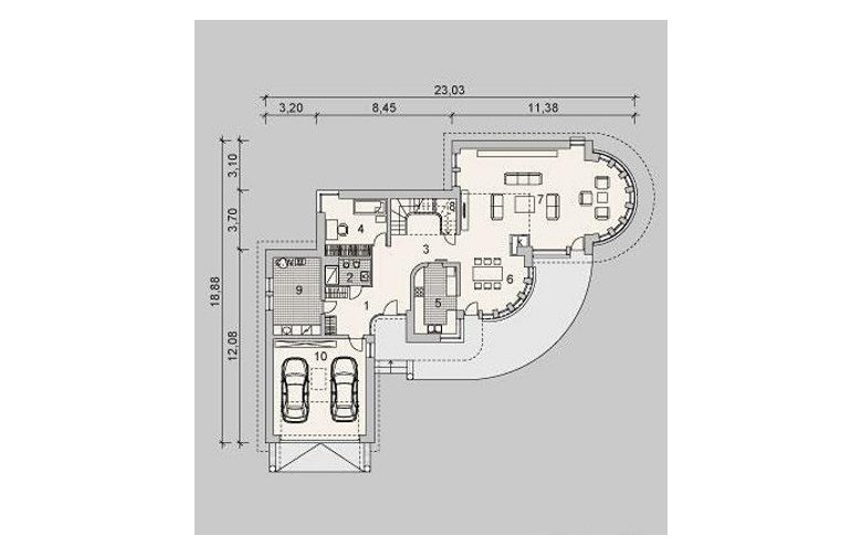 Projekt domu szkieletowego LK&1012 - 