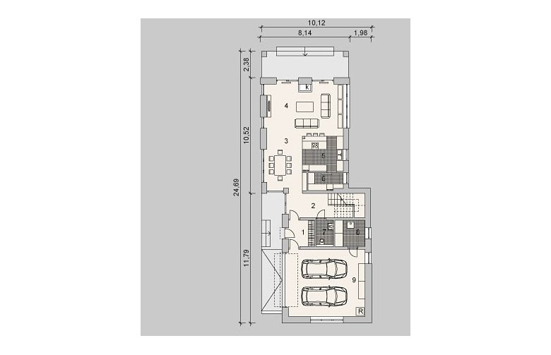 Projekt domu wielorodzinnego LK&1068 - parter