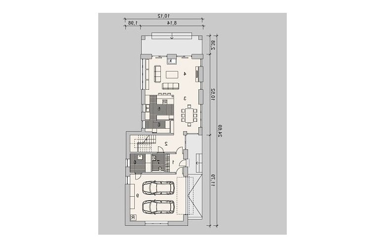 Projekt domu wielorodzinnego LK&1068 - parter