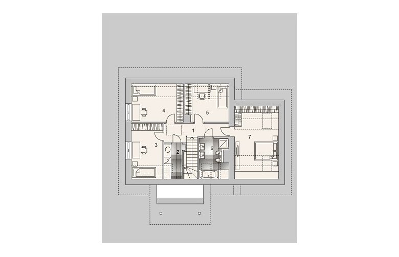 Projekt domu wielorodzinnego LK&1034 - poddasze