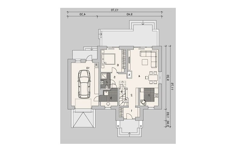 Projekt domu wielorodzinnego LK&1034 - parter