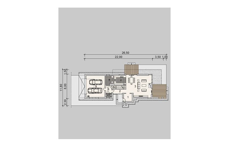 Projekt domu szkieletowego LK&1051 - parter