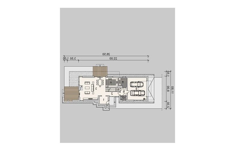 Projekt domu szkieletowego LK&1051 - parter