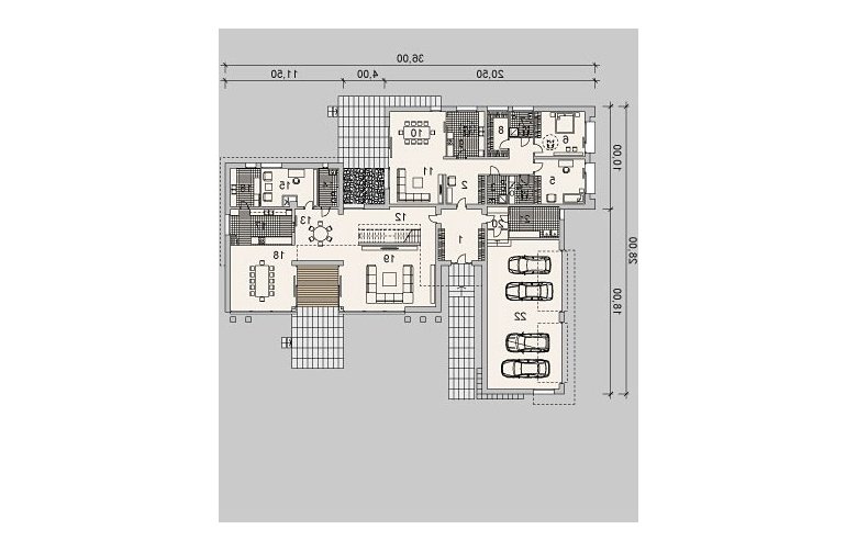 Projekt domu szkieletowego LK&1048 - parter