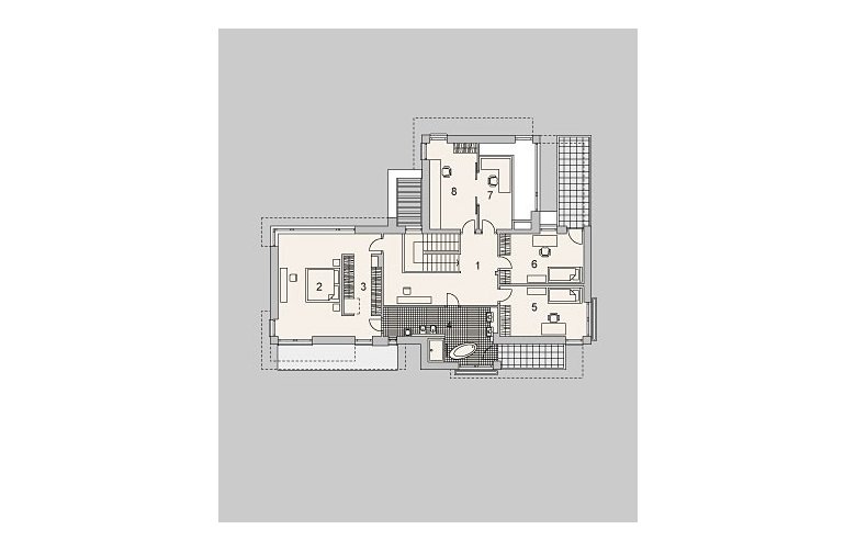 Projekt domu szkieletowego LK&987 - piętro