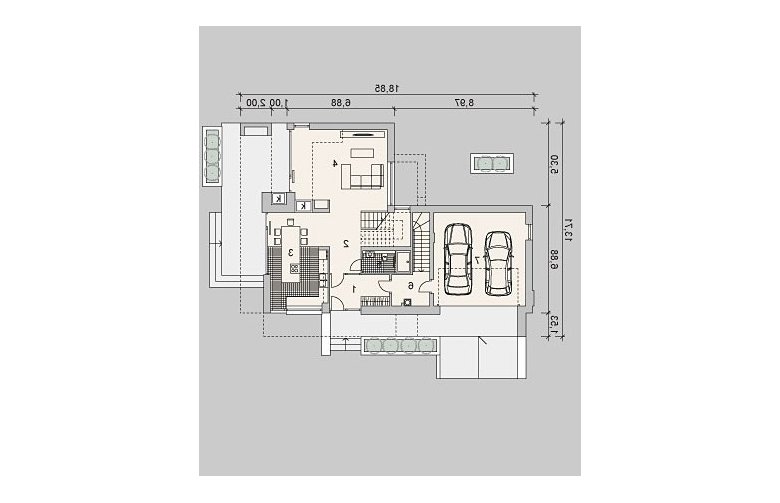 Projekt domu szkieletowego LK&987 - parter