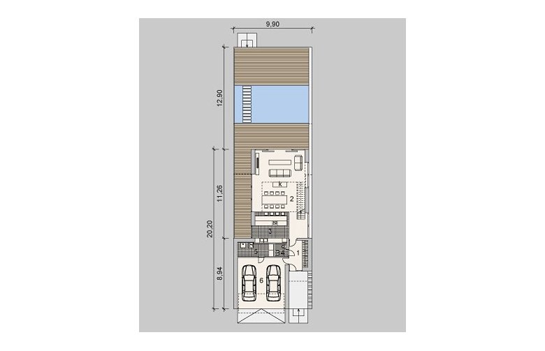 Projekt domu z poddaszem LK&994 - rzut parteru