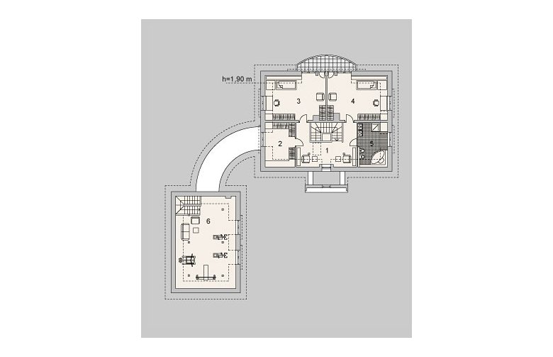 Projekt domu piętrowego LK&973 - poddasze