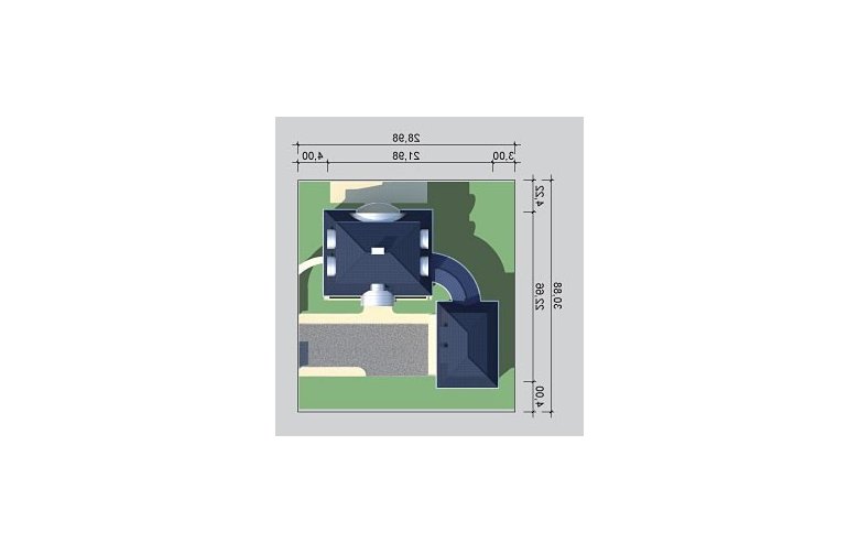 Projekt domu piętrowego LK&973 - Usytuowanie - wersja lustrzana