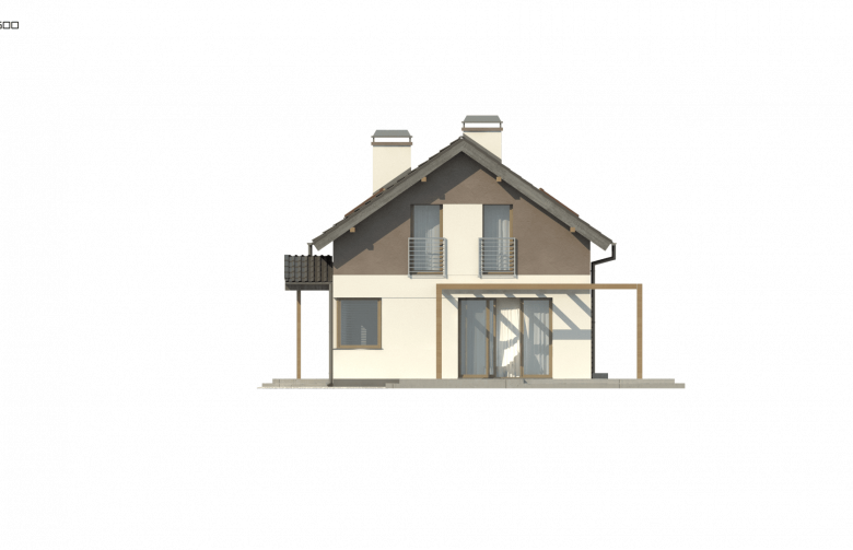Projekt domu z poddaszem Z233 - elewacja 2
