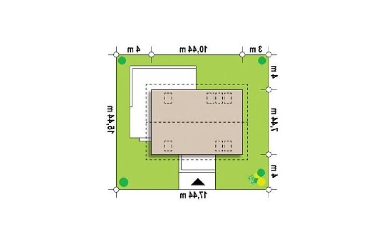 Projekt domu z poddaszem Z233 - Usytuowanie - wersja lustrzana