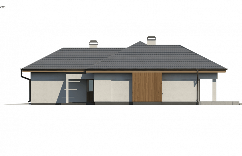 Projekt domu parterowego Z289 - elewacja 3