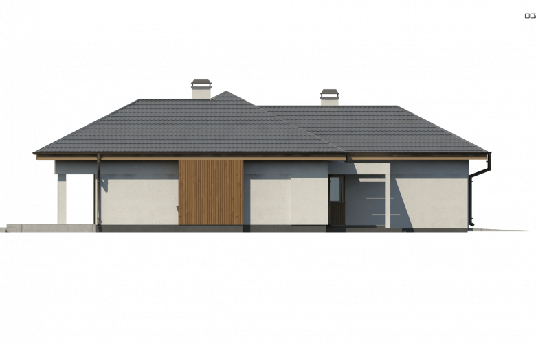 Projekt domu parterowego Z289 - elewacja 3