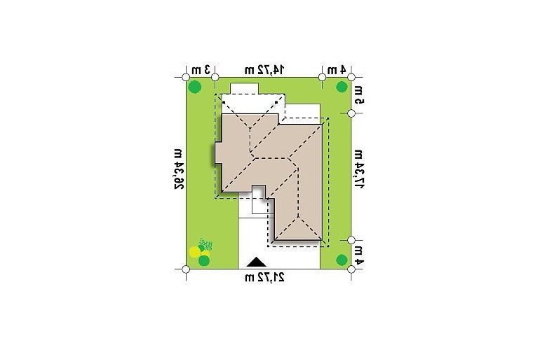 Projekt domu parterowego Z289 - Usytuowanie - wersja lustrzana