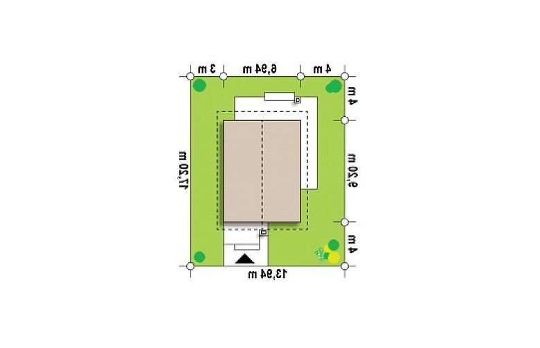 Projekt domu piętrowego Z297 - Usytuowanie - wersja lustrzana