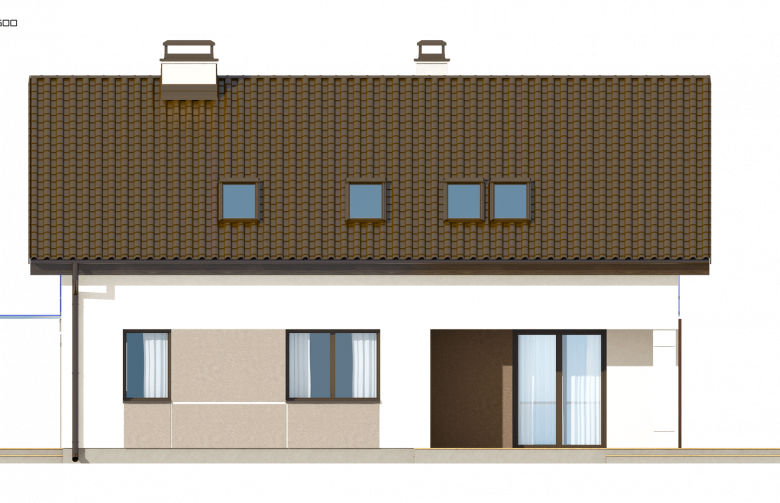 Projekt domu z poddaszem Z228 - elewacja 3