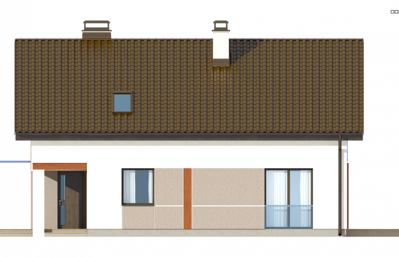 Projekt domu z poddaszem Z228 - elewacja 1