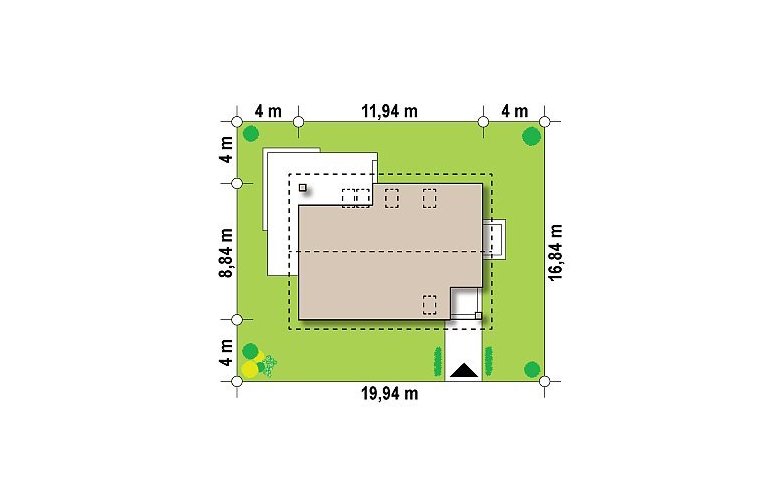 Projekt domu z poddaszem Z228 - Usytuowanie