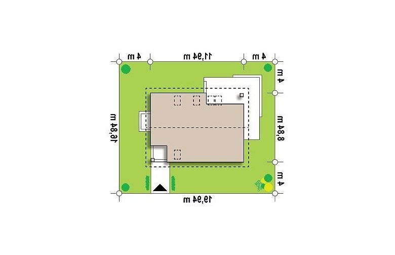 Projekt domu z poddaszem Z228 - Usytuowanie - wersja lustrzana