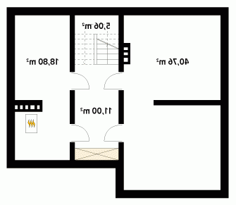 Rzut projektu Indygo 4 MC - wersja lustrzana