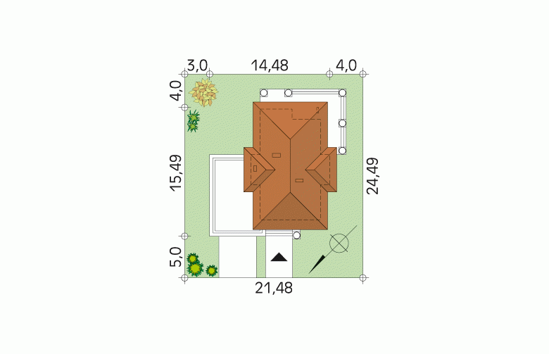 Projekt domu tradycyjnego Cyprys 2 MC - Usytuowanie