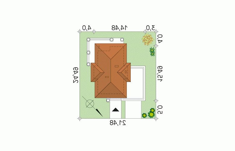 Projekt domu tradycyjnego Cyprys 2 MC - Usytuowanie - wersja lustrzana