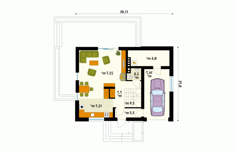 Projekt domu tradycyjnego Anka 2 MC - 